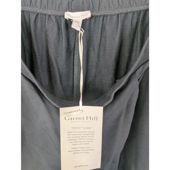 NWT Garnet Hill Black Tencel Wide Leg Knit Trousers - Picture 6 of 7